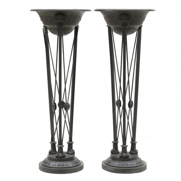 pair-of-neoclassical-style-cast-iron-tall-jardinieres