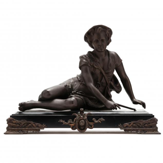 continental-spelter-model-of-a-recumbent-youth