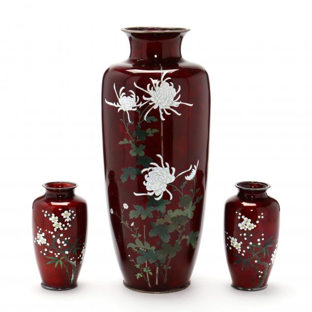 a-group-of-japanese-red-cloisonne-vases