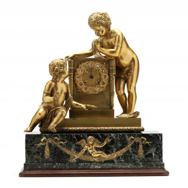 french-empire-gilt-bronze-and-marble-mantel-clock