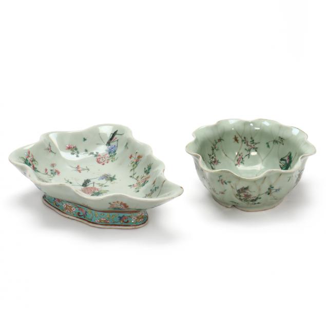 two-chinese-celadon-ground-famille-rose-porcelain-serving-items