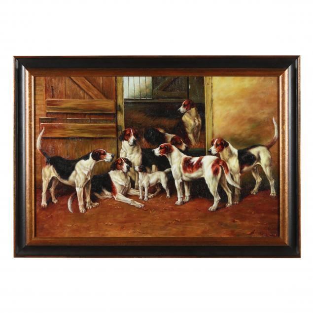 a-contemporary-decorative-giclee-of-a-pack-of-hounds