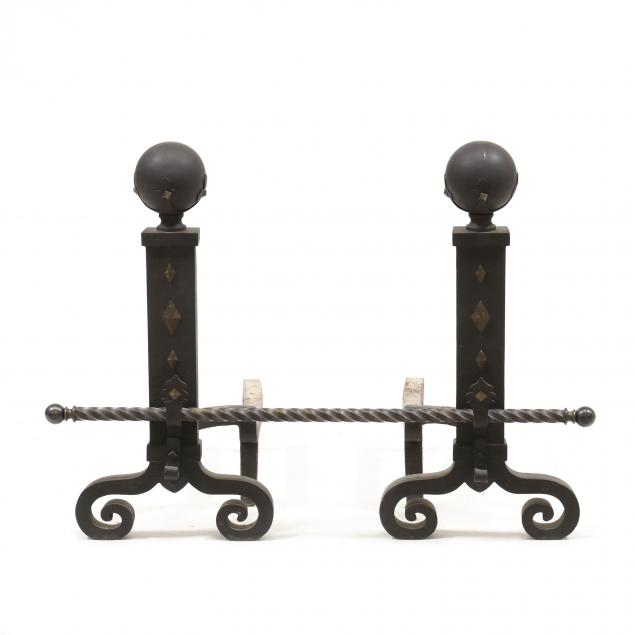 bradley-hubbard-large-pair-of-arts-and-crafts-andirons