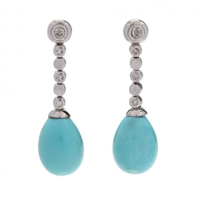 white-gold-turquoise-and-diamond-earrings