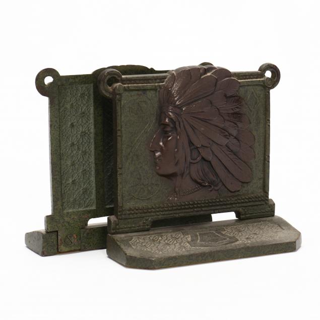 vintage-indian-chief-bronze-bookends