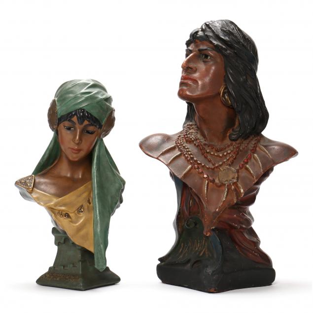 large-painted-chalkware-busts-of-hiawatha-and-scheherazade