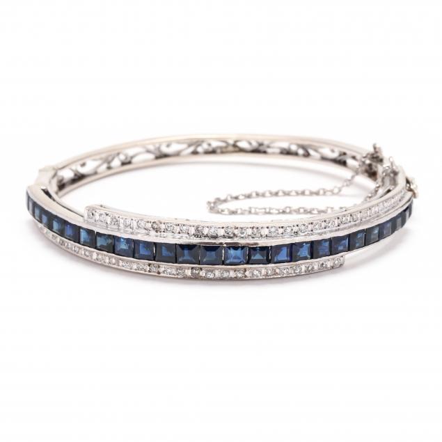 white-gold-sapphire-and-diamond-bangle