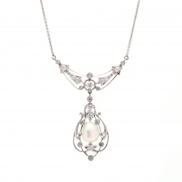 antique-platinum-diamond-and-pearl-lavalier-necklace