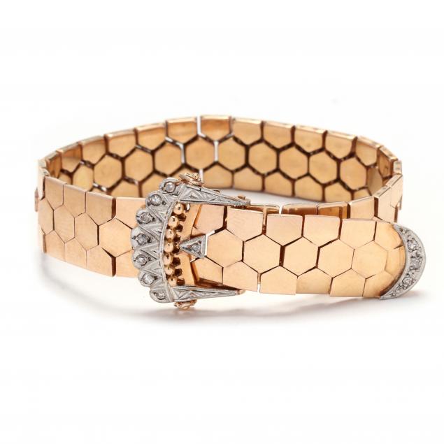 vintage-rose-gold-platinum-and-diamond-buckle-motif-bracelet