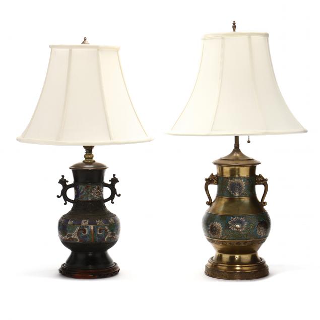two-asian-champleve-vase-lamps