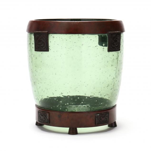 arts-and-crafts-period-bubbled-glass-ice-bucket-with-copper-mounts