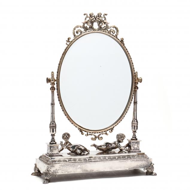 a-continental-silverplate-figural-dressing-mirror