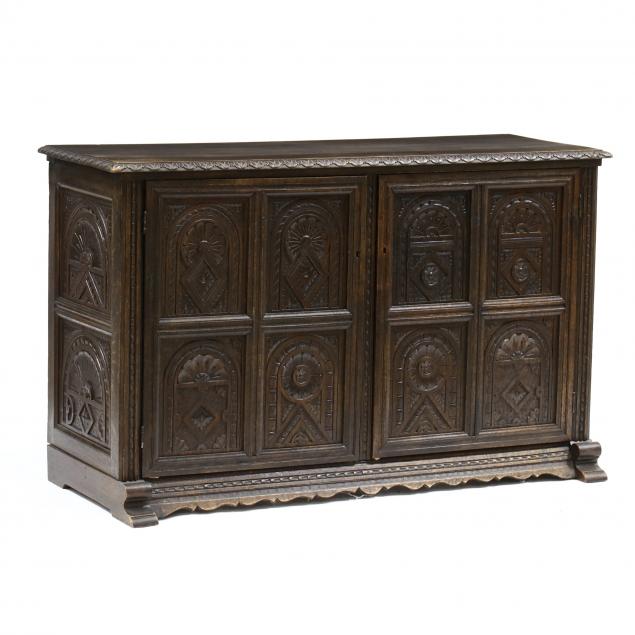 english-jacobean-revival-carved-oak-console-cabinet