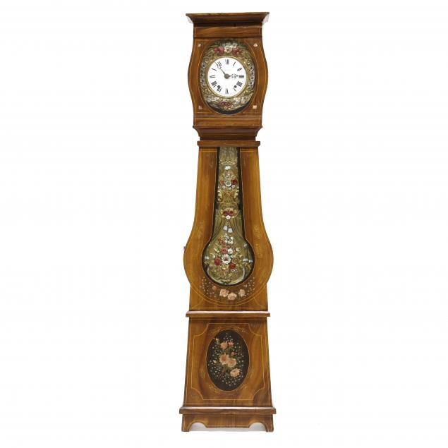 swedish-paint-decorated-tall-case-morbier-clock