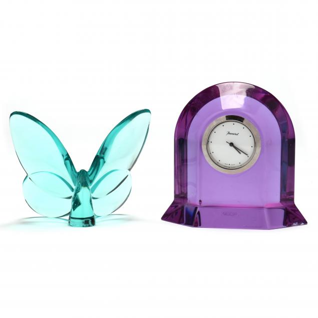 baccarat-crystal-butterfly-and-desk-clock