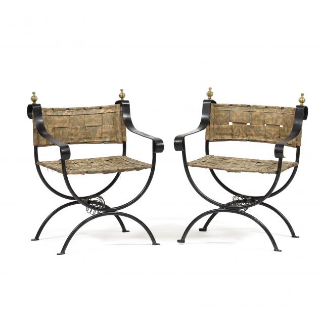 pair-of-iron-savonarola-chairs-with-fortuny-fabric