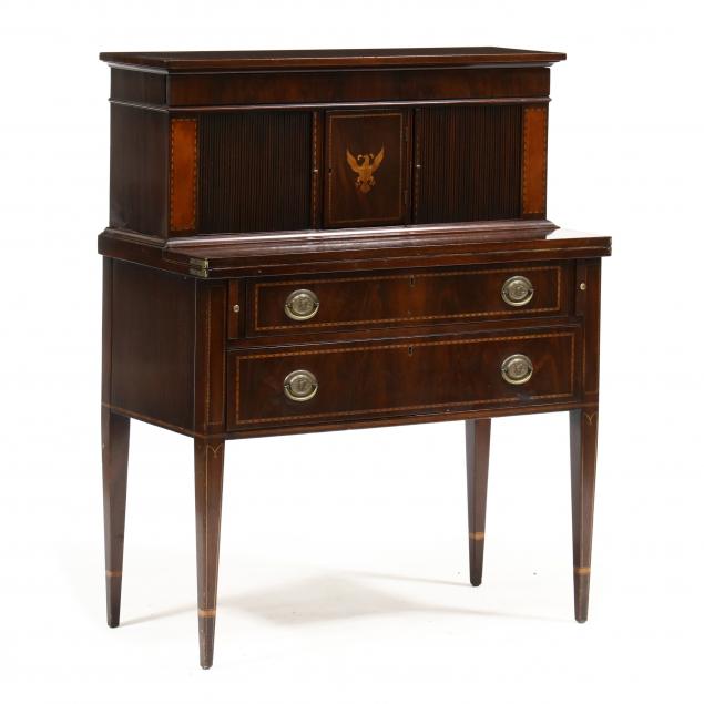kittinger-federal-style-inlaid-mahogany-tambour-desk