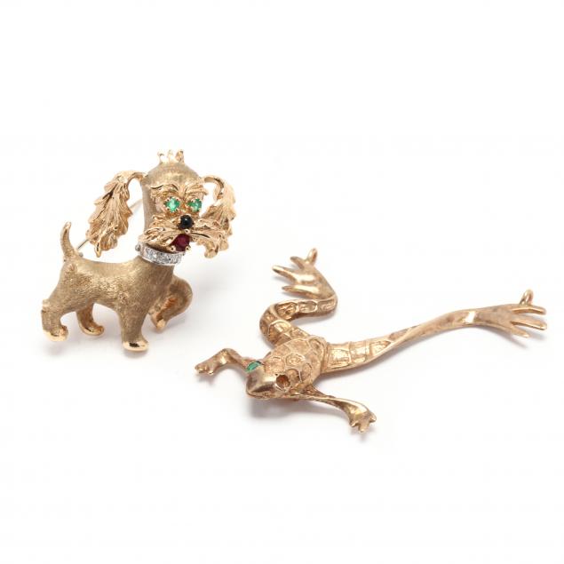 two-gold-and-gem-set-whimsical-jewelry-items
