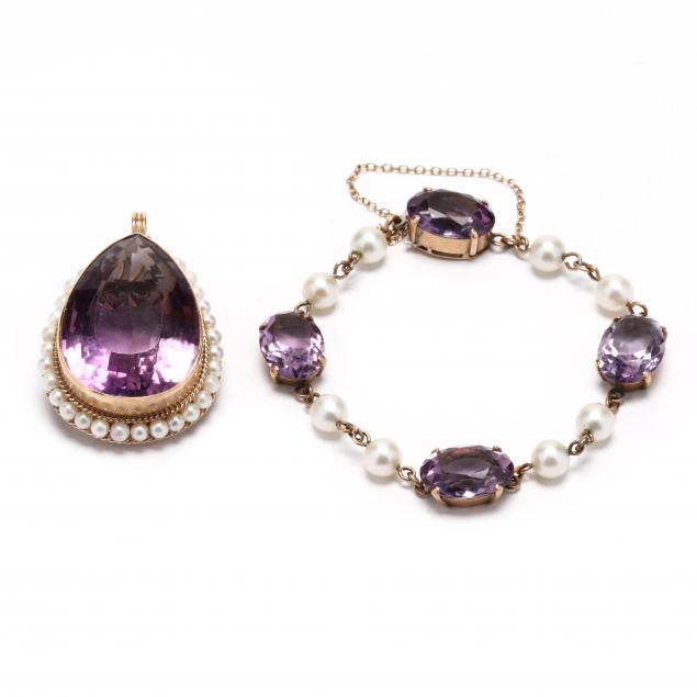 two-gold-and-amethyst-jewelry-items