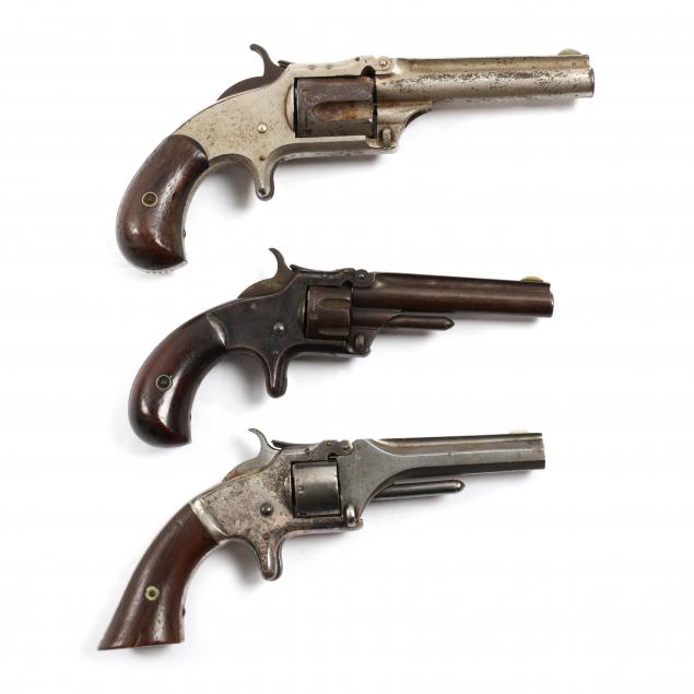 three-3-19th-century-spur-trigger-smith-wesson-revolvers