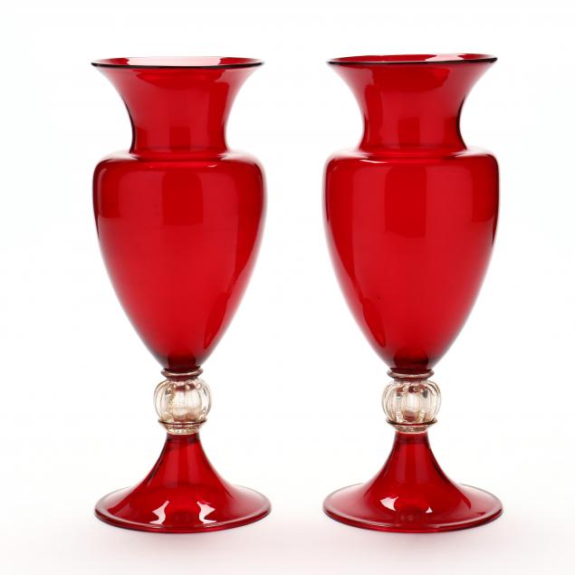 pair-of-murano-ruby-red-glass-mantel-urns