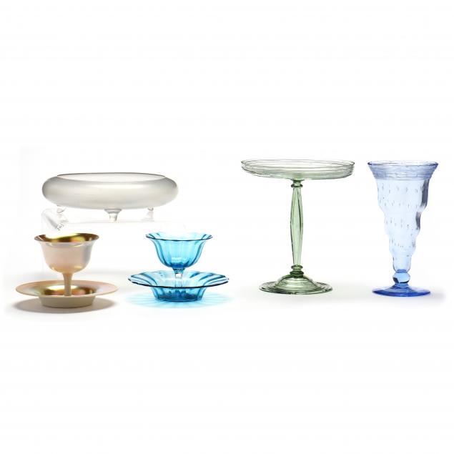 group-of-frederick-carder-era-steuben-glass