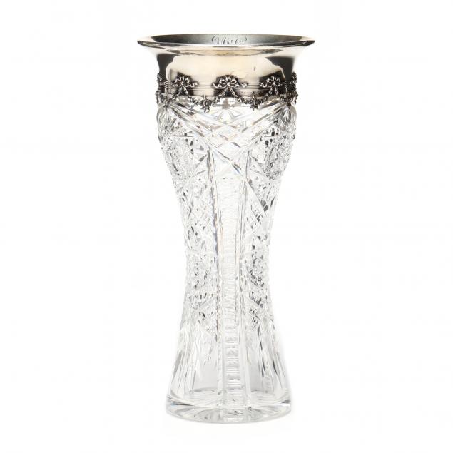 american-brilliant-period-cut-crystal-and-sterling-silver-vase