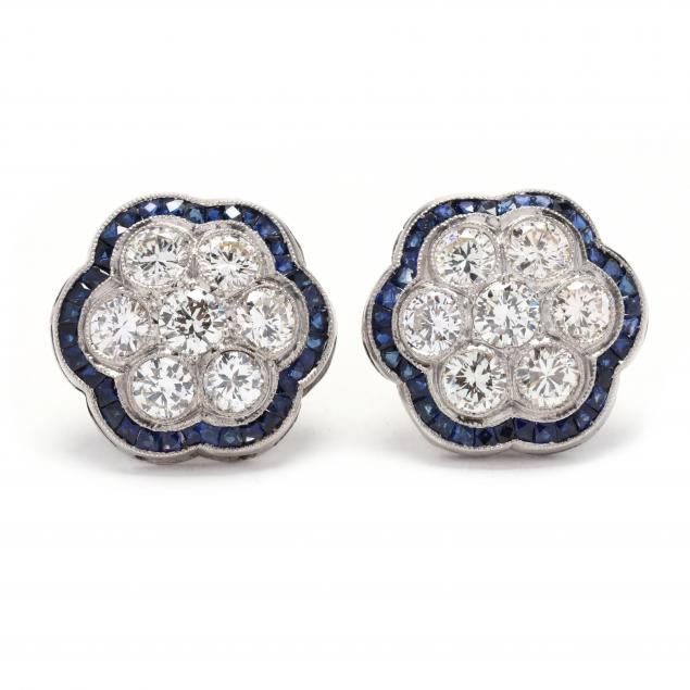 platinum-diamond-and-sapphire-earrings