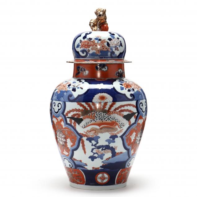 a-large-chinese-imari-style-porcelain-temple-jar-with-cover