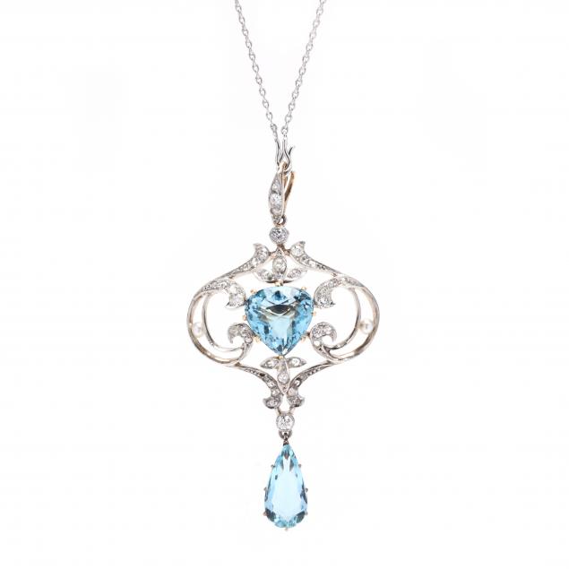 aquamarine-and-diamond-pendant-brooch