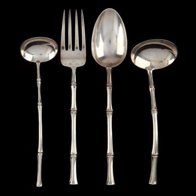 four-tiffany-co-i-bamboo-i-sterling-silver-servers