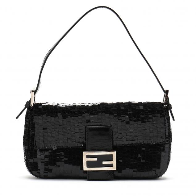 fendi-black-sequin-baguette-bag