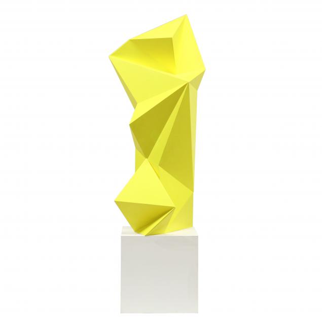 burton-tysinger-american-20th-21st-century-i-untitled-i-yellow-geometric-abstract-sculpture