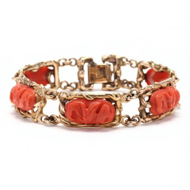 vintage-gold-and-coral-bracelet