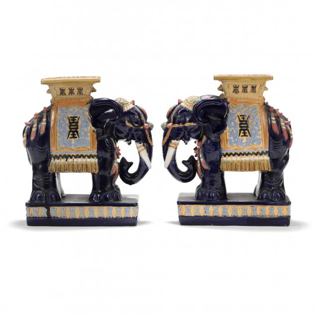 pair-of-chinese-style-glazed-elephant-garden-stools
