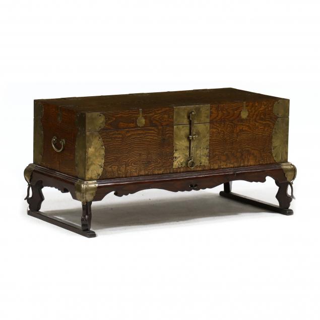 asian-figured-hardwood-low-storage-chest-on-stand
