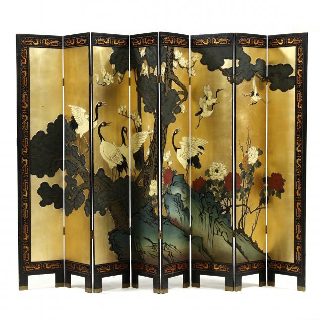 chinese-carved-and-gilt-eight-panel-floor-screen