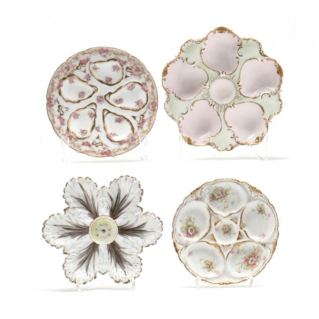 four-signed-continental-porcelain-oyster-plates