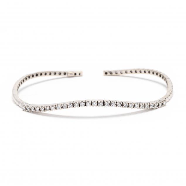 white-gold-and-diamond-flexible-cuff-bracelet