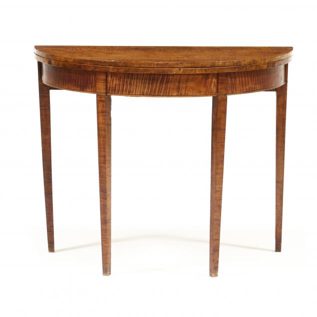 new-england-federal-tiger-maple-demilune-card-table