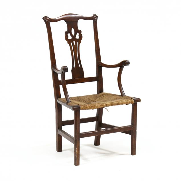 new-england-chippendale-mahogany-carved-armchair