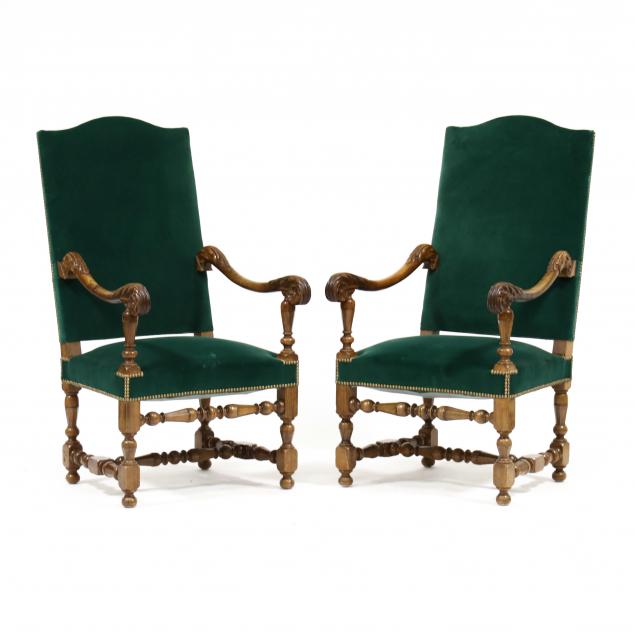 pair-of-spanish-style-upholstered-hall-chairs
