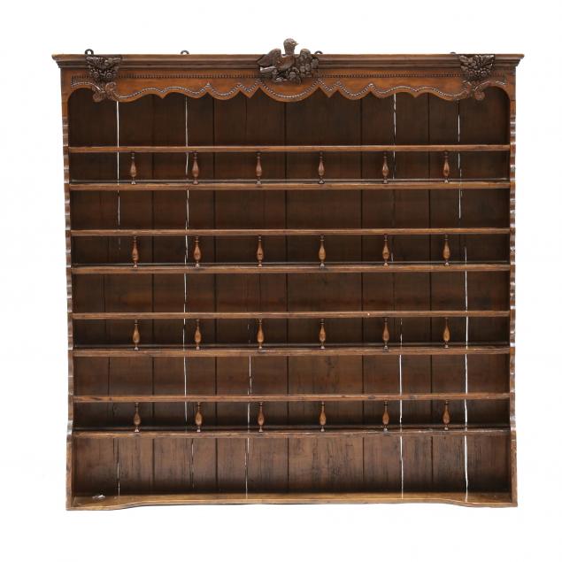 antique-french-pine-hanging-pewter-shelf