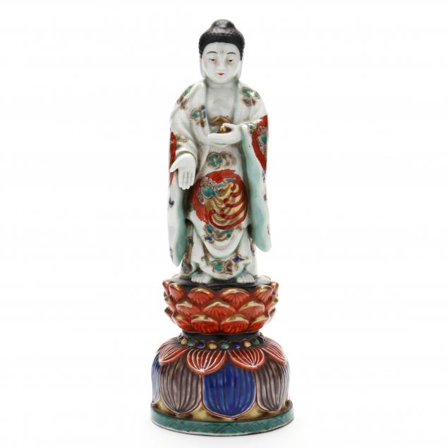 a-japanese-kutani-porcelain-standing-buddha-sculpture