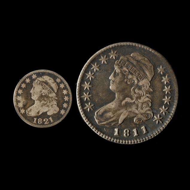 1811-small-8-capped-bust-half-dollar-and-1821-dime