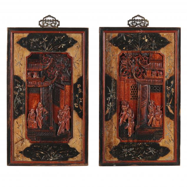 a-pair-of-chinese-carved-wooden-panels-with-inlay