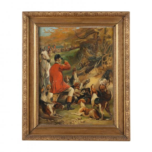 an-english-school-painting-of-a-fox-hunt-circa-1900