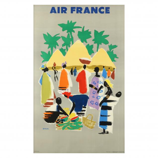 jean-even-french-1910-1986-original-air-france-africa-travel-poster
