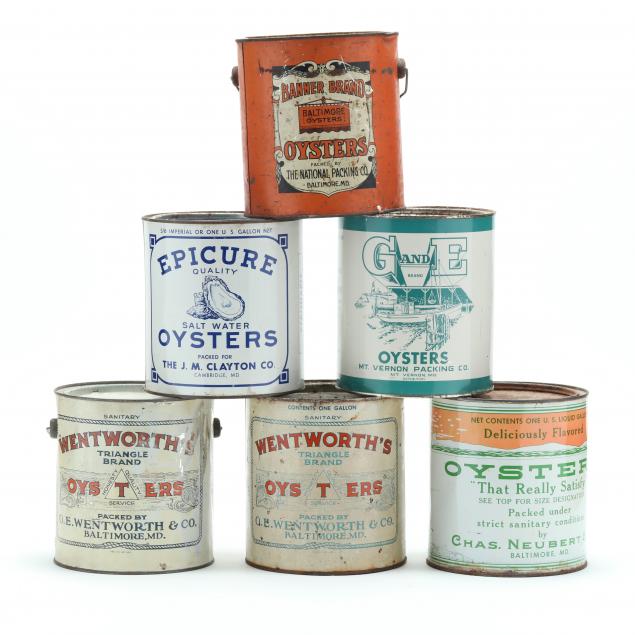 six-vintage-maryland-oyster-cans