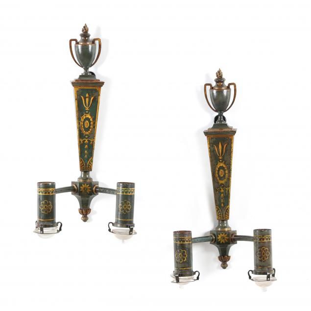 pair-of-neoclassical-style-tole-two-light-sconces